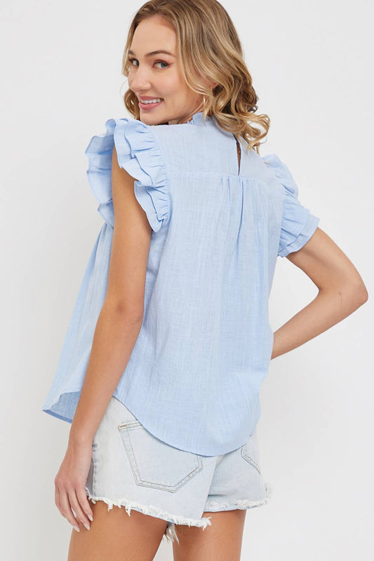 Smoked Ruffle Pullover Top