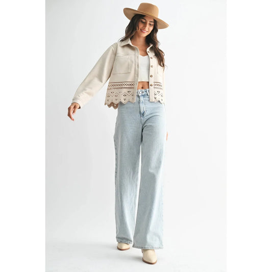 LASERCUT DETAILING JACKET - Southern Sassy Boutique