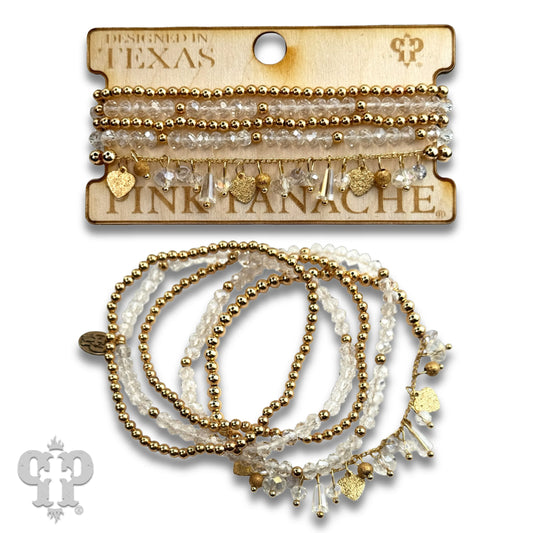 Heart and variety bead charm bracelet - Southern Sassy Boutique