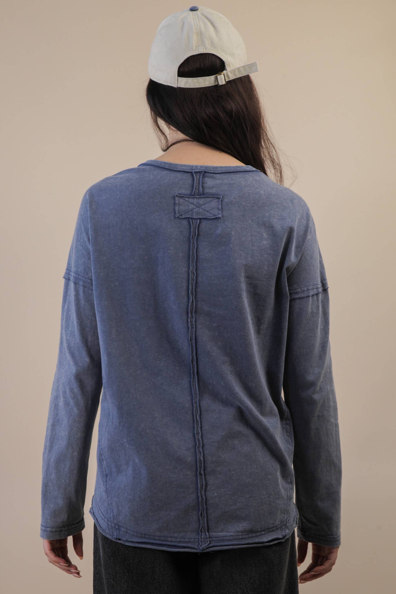 Mineral Washed Casual Knit Top