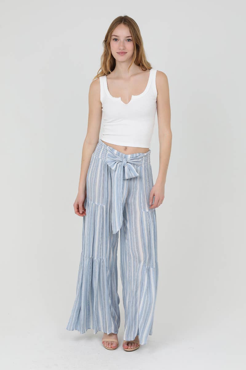 Boho Striped Wide Leg Pants