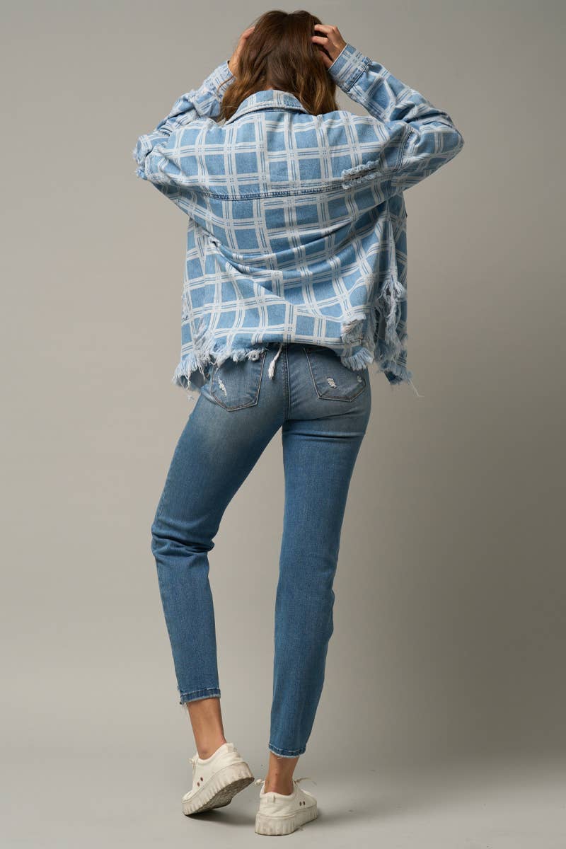 High Stretch Mid Rise Ripped Girlfriend Jeans