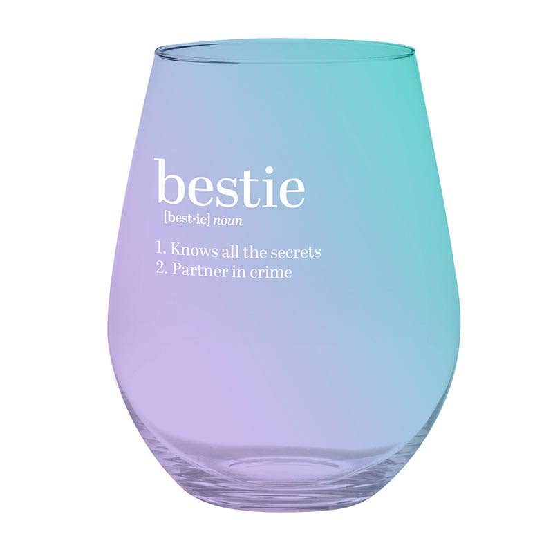 Jumbo Stemless Wine Glass - Bestie