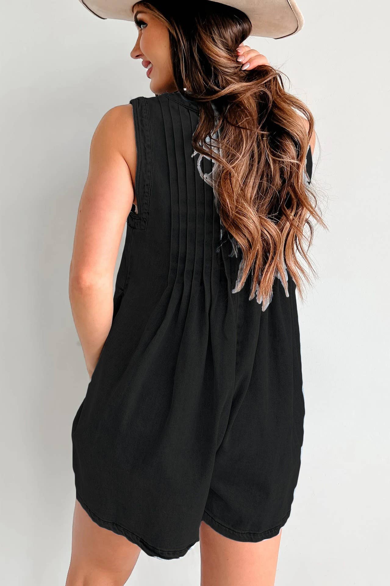 Sleeveless Top & Shorts Denim Jumpsuit