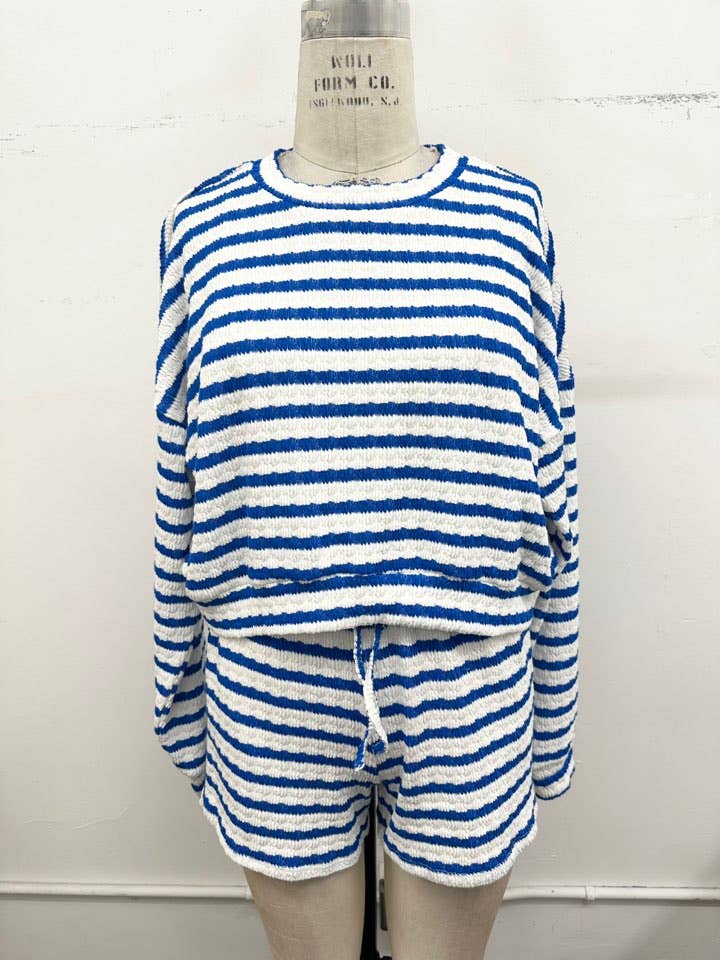 Cozy Stripe Lounge Short Set