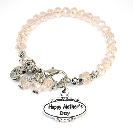 Happy Mother's Day oval Splash Of Color Crystal Bracelet - Southern Sassy Boutique