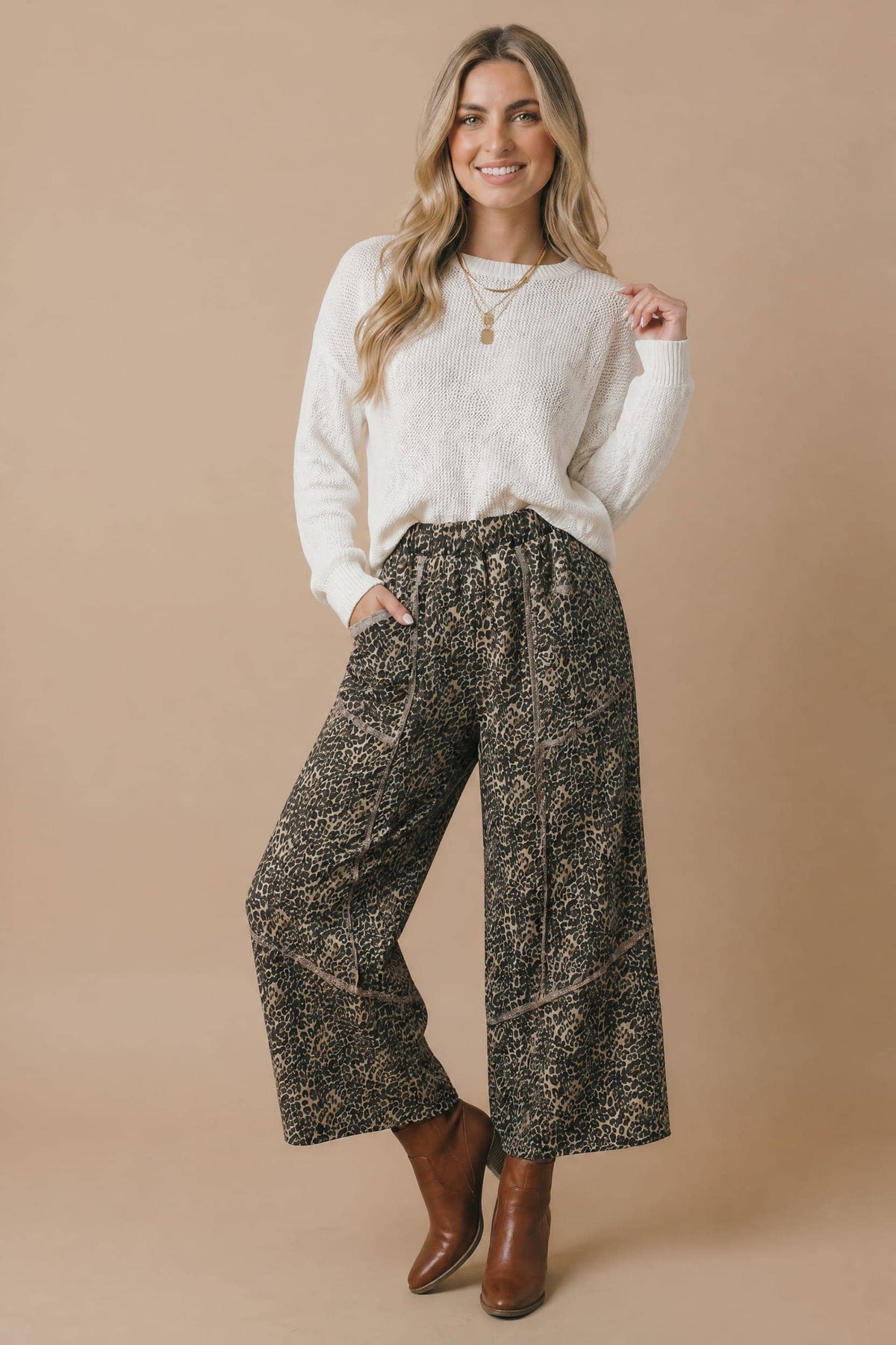 Leopard Print French Terry Pants