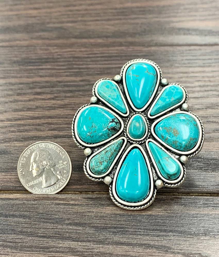 750331, Turquoise Adjustable Ring