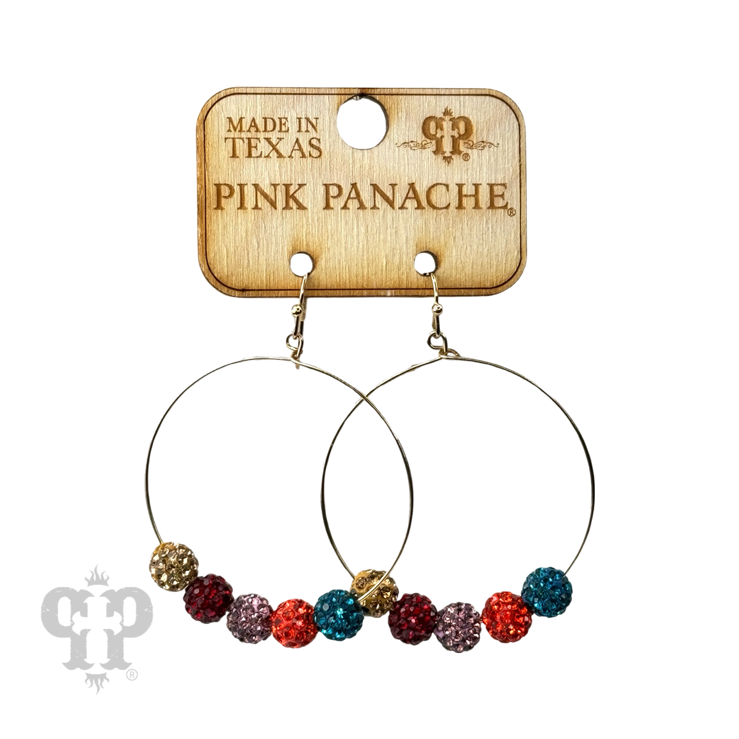 Pave rhinestone multi-color earring