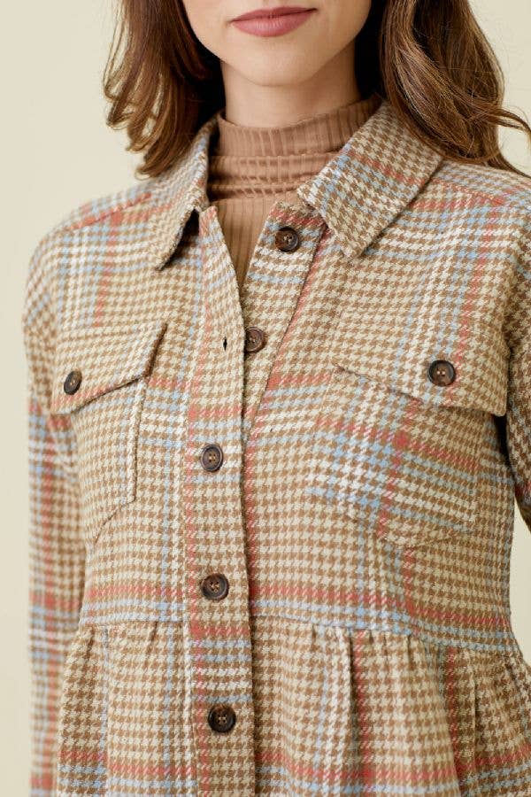 Peplum Plaid Shacket