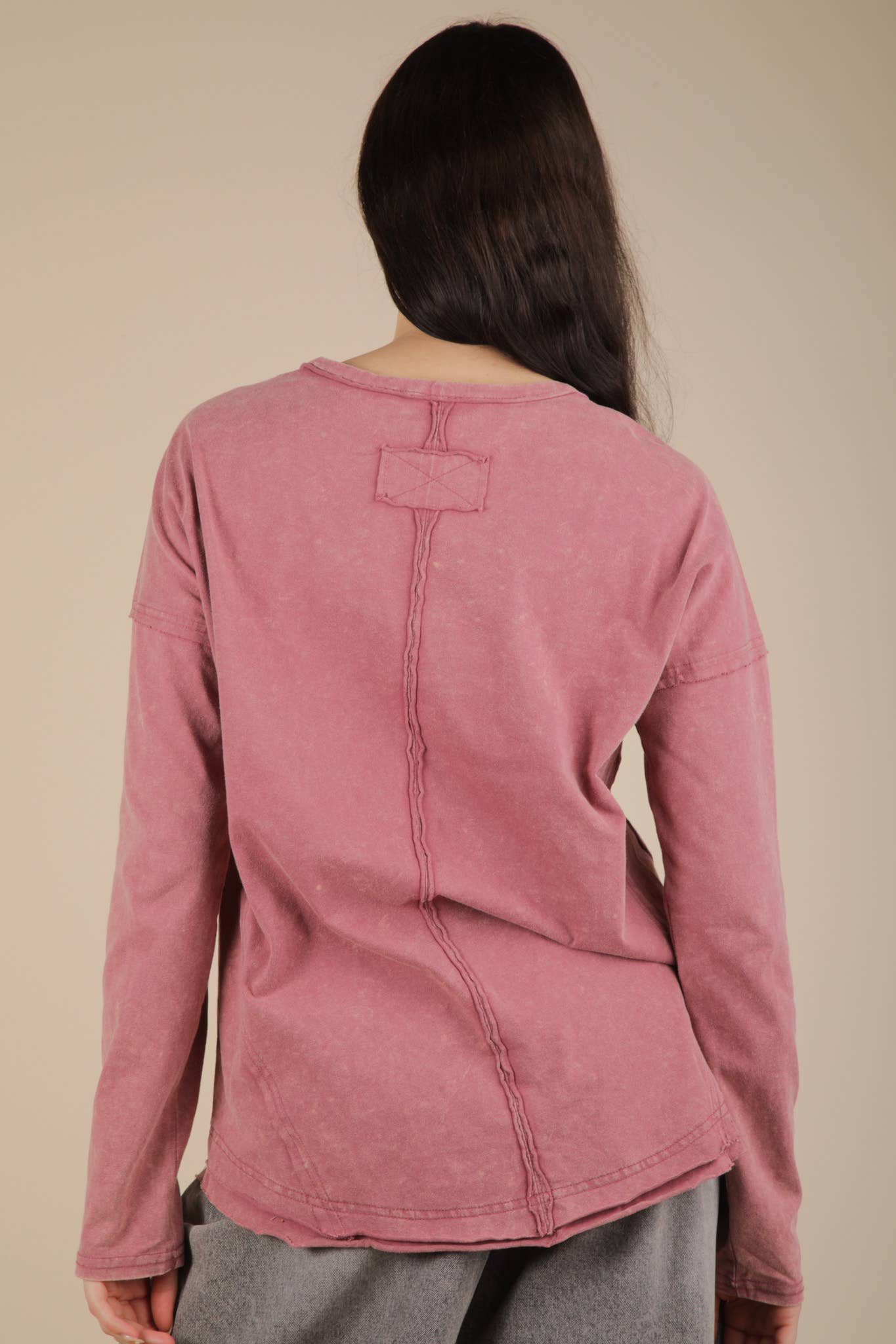 Mineral Washed Casual Knit Top