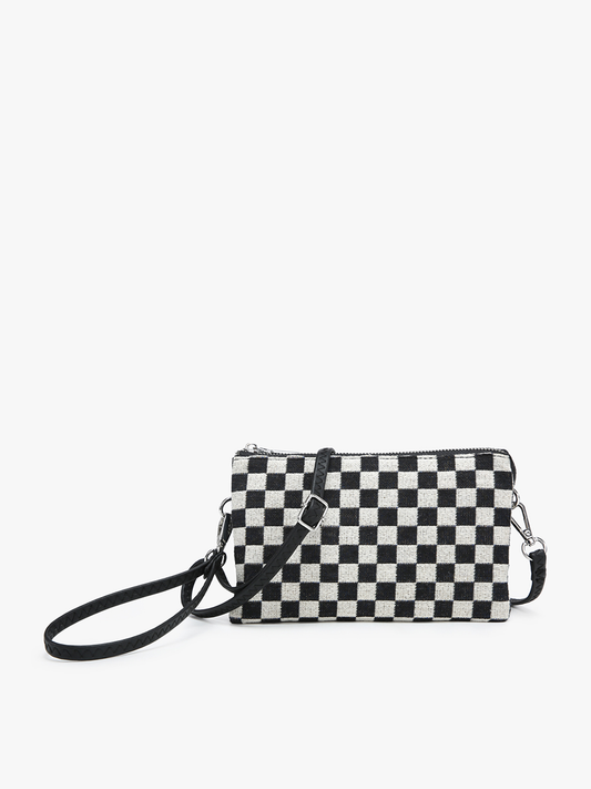 Checkered Crossbody with Wristlet