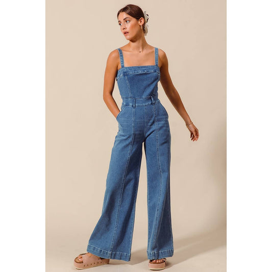 Washed Denim Jumpsuit