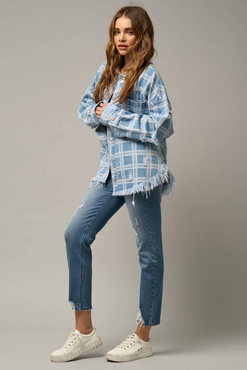 High Stretch Mid Rise Ripped Girlfriend Jeans