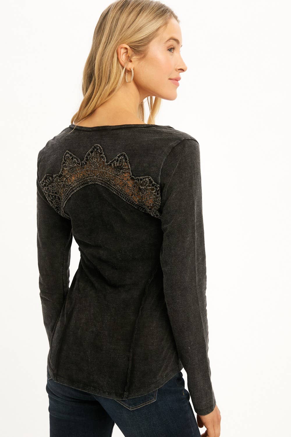 Lace Button Detail Top