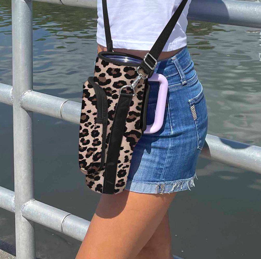 40 oz Tumbler "Handle" Bag - Flamingos