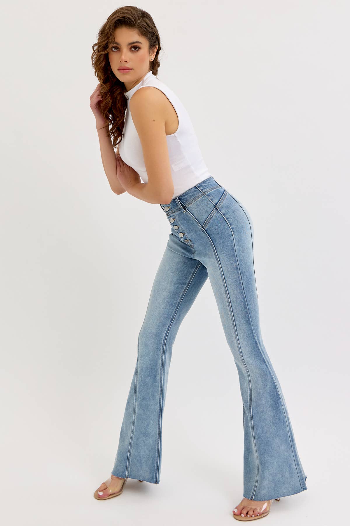 High Rise Seam Details Flare