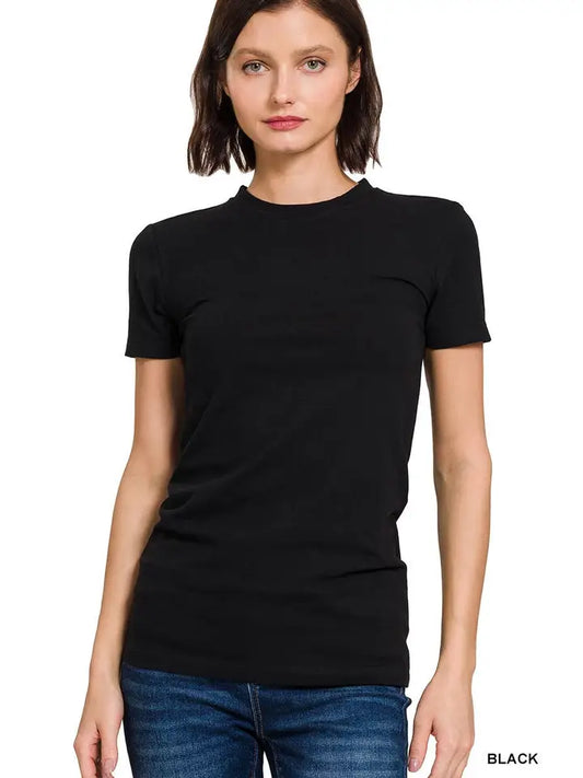 Basic Cotton Crew Neck Short Sleeve Tee