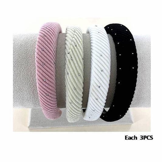 GYH12916 - Ribbed Sparkle Puff Headband - Southern Sassy Boutique