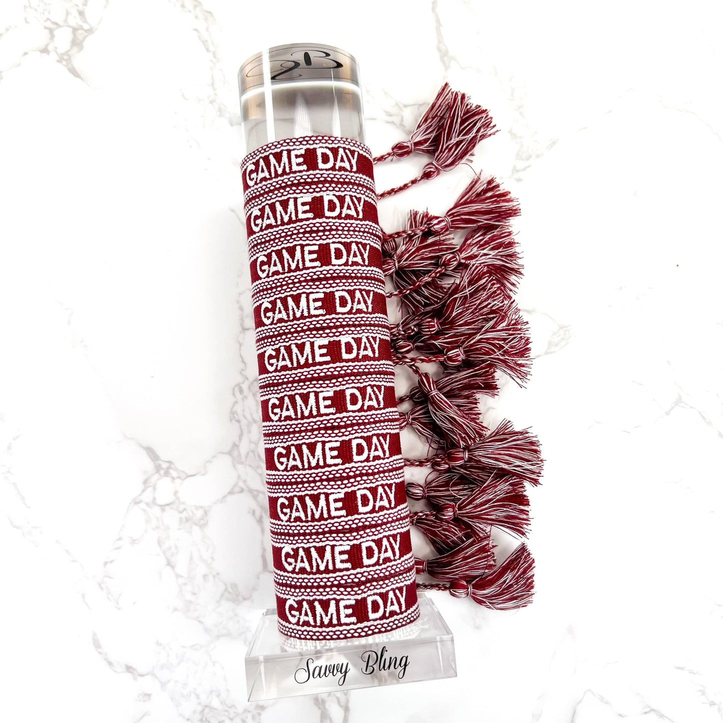 Burgundy Maroon Game Day Embroidered Bracelet - Southern Sassy Boutique