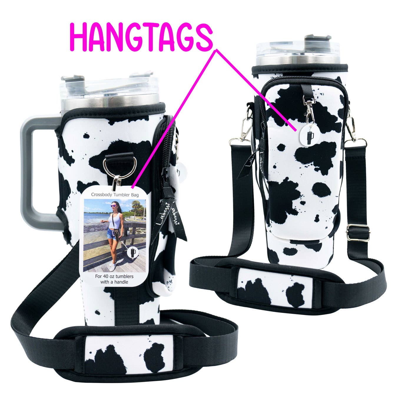 40 oz Tumbler "Handle" Bag - Flamingos