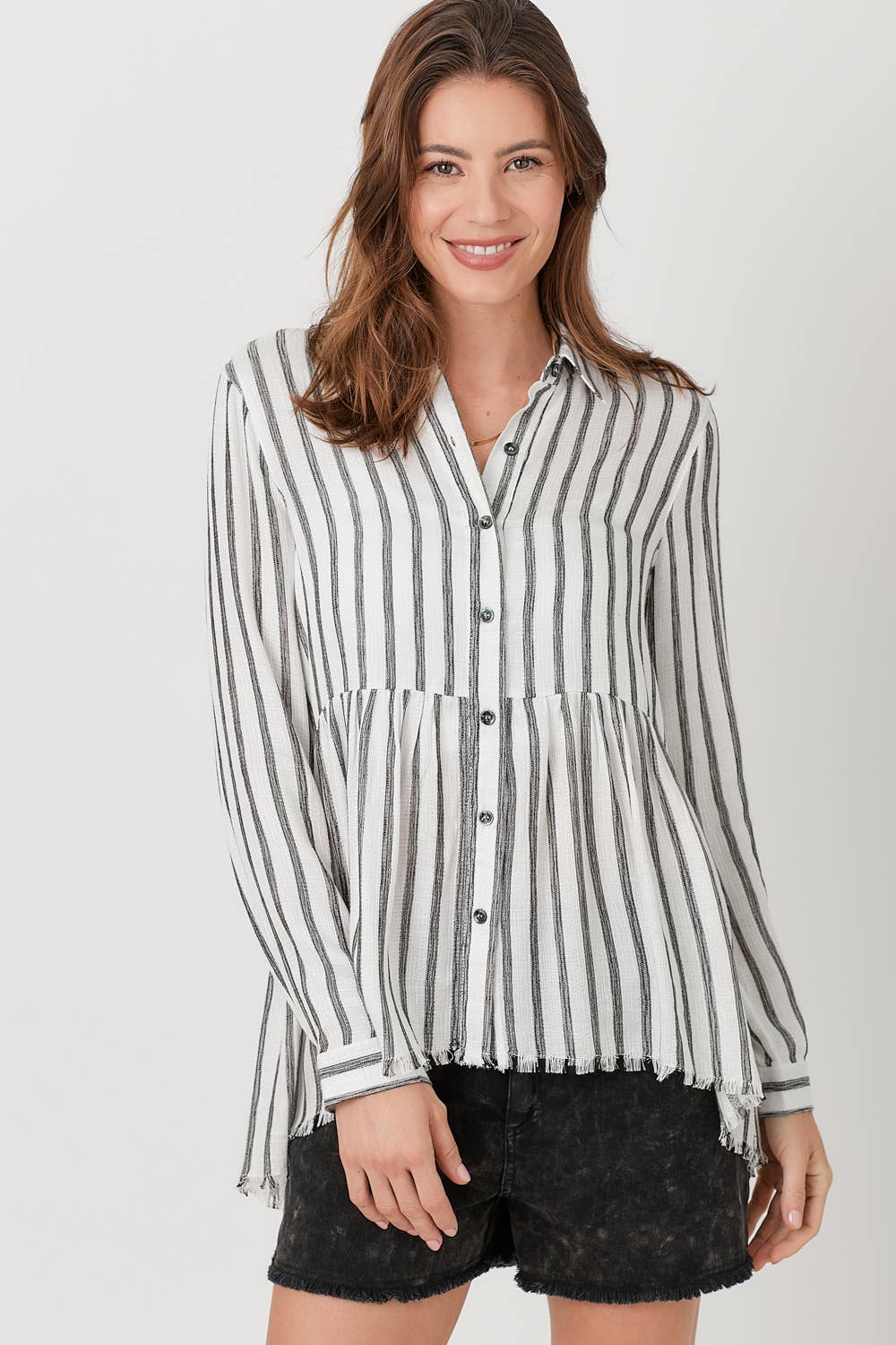 Stripe Peplum Shirt