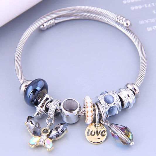 Baroque Style Butterfly Alloy Bangles