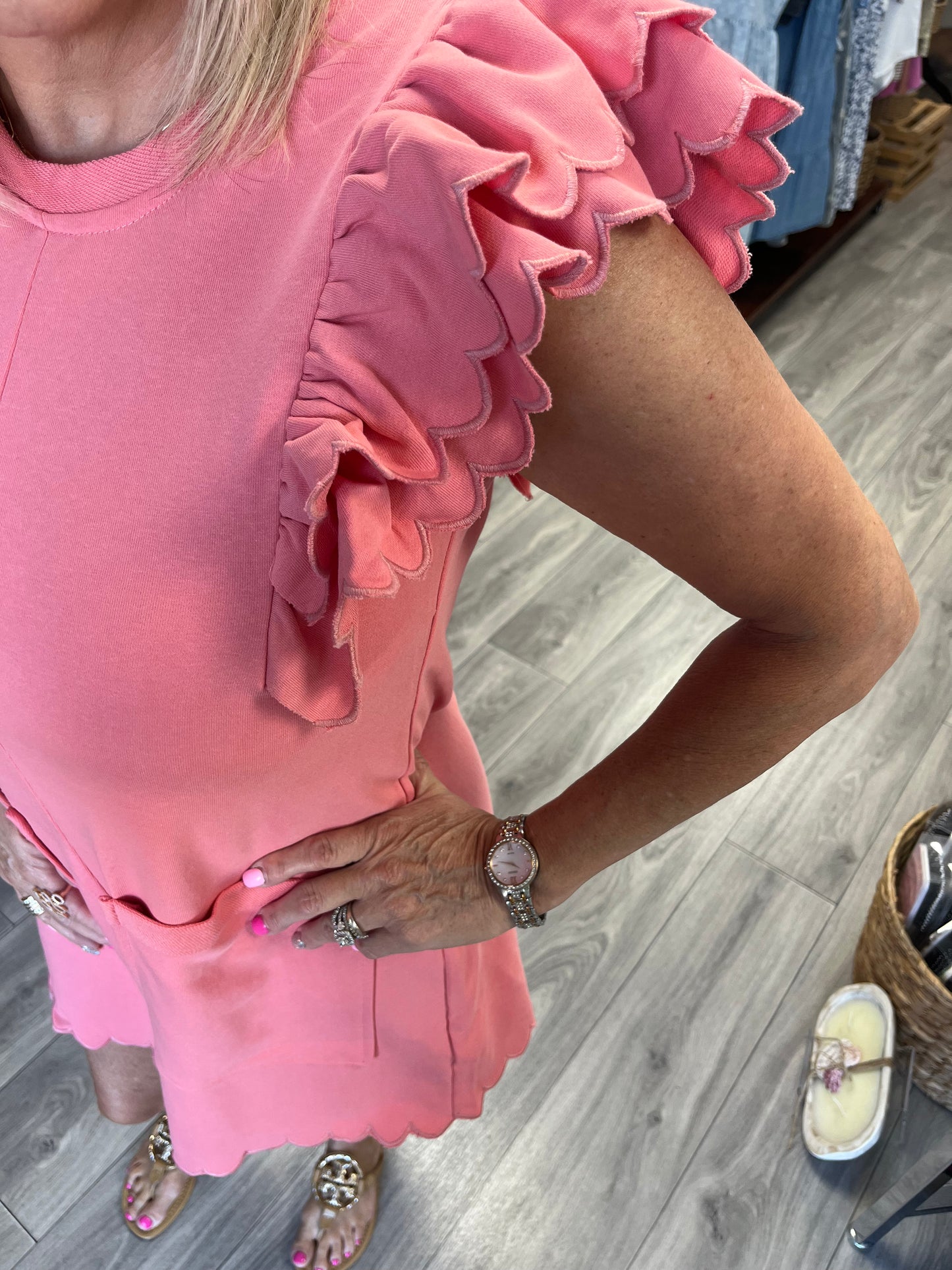Ruffle Cap Sleeve Romper
