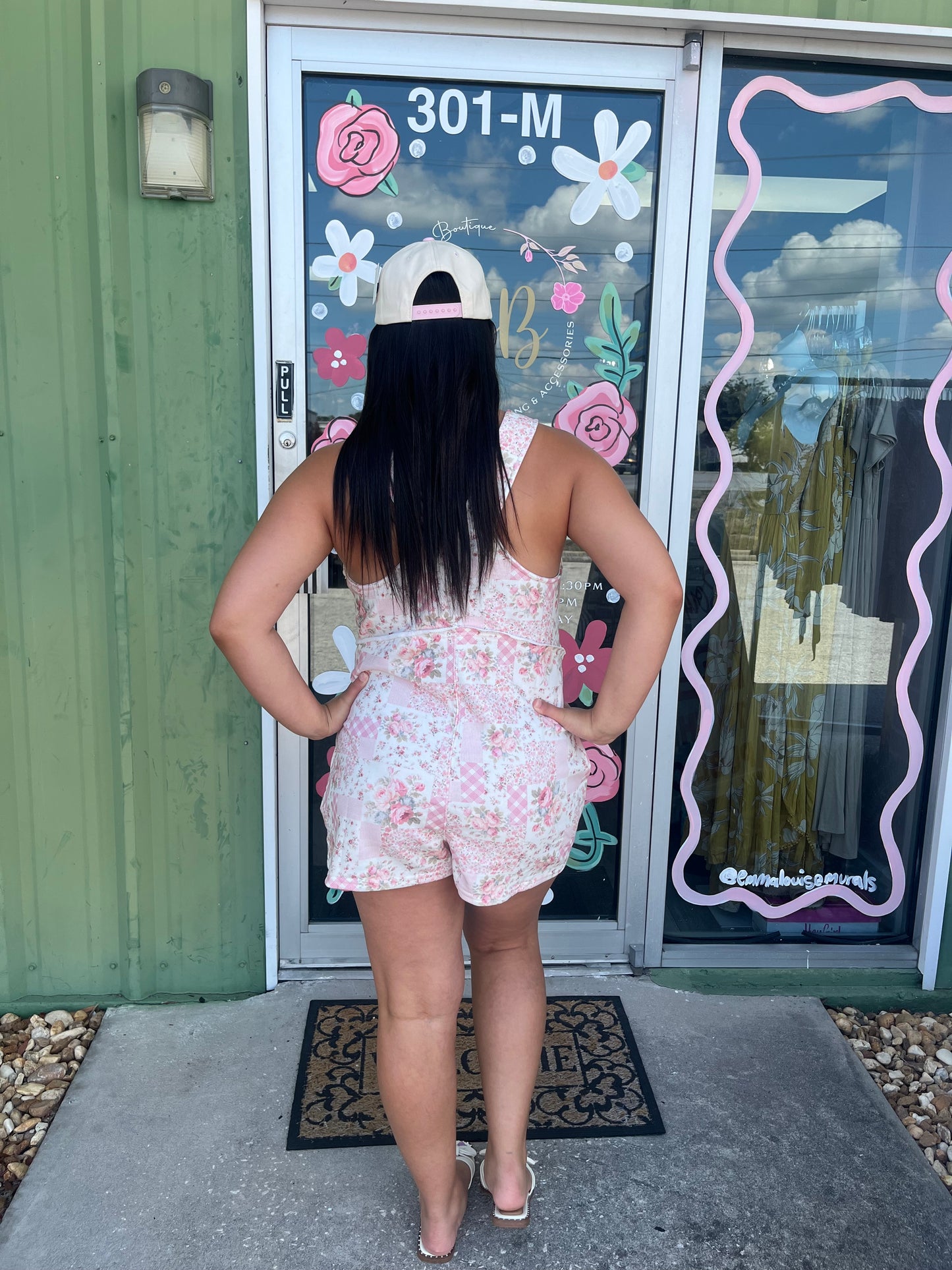 Patchwork Floral & Gingham Print Romper
