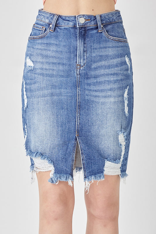 Risen Distressed Pencil Skirt