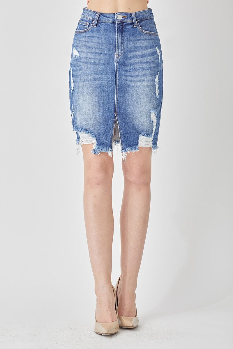 Risen Distressed Pencil Skirt