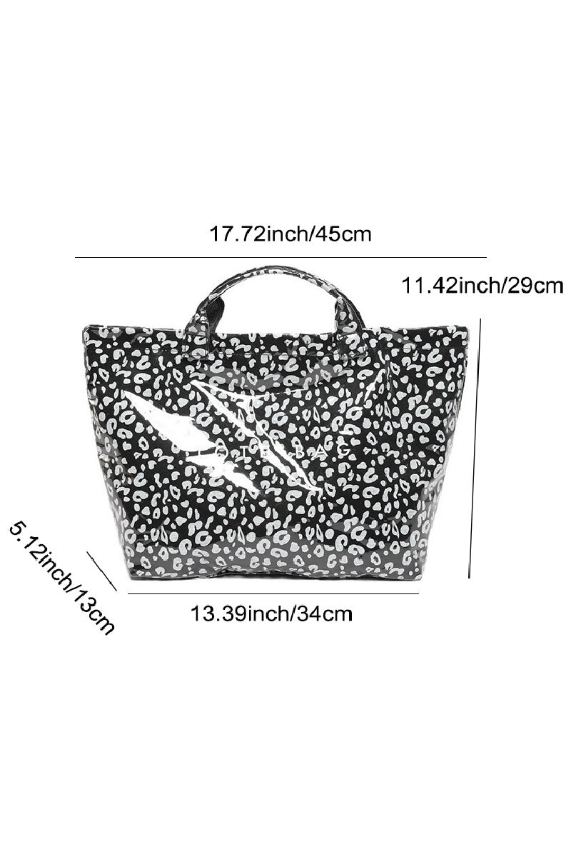 Leopard Print PVC Tote Bag