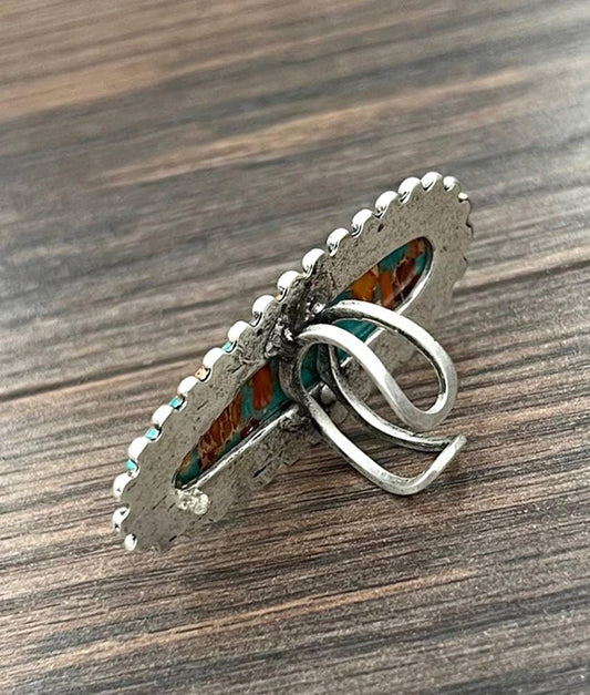 750509, Very-Big! Gemstone Adjustable Ring - Southern Sassy Boutique