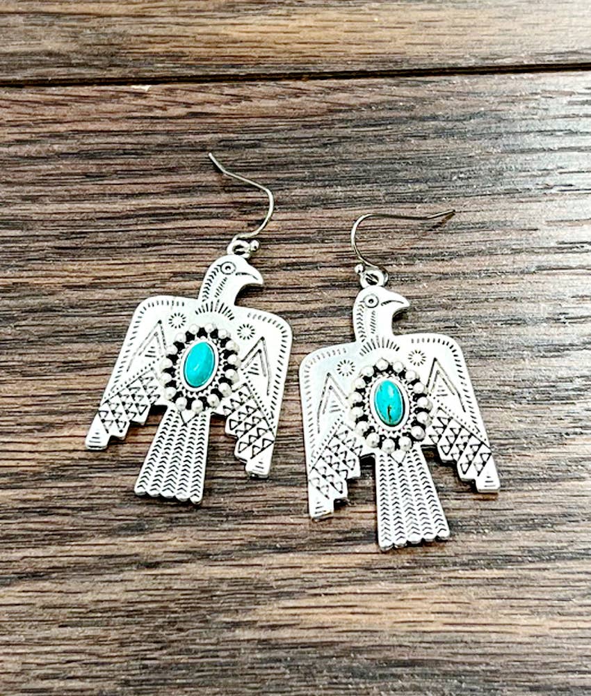 720320, Thunderbird Turquoise Earrings
