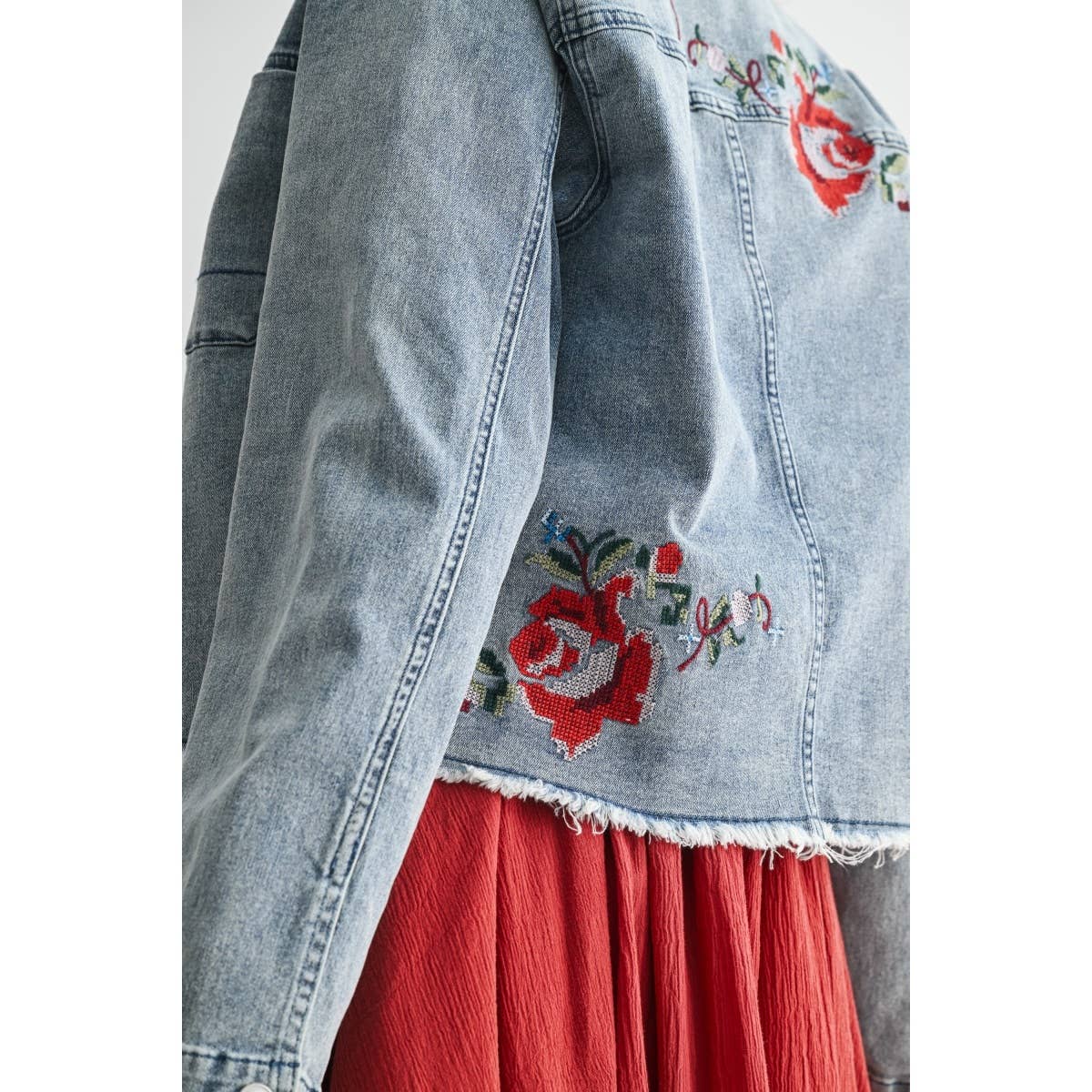 STYLISH EMBROIDERED DENIM JACKET