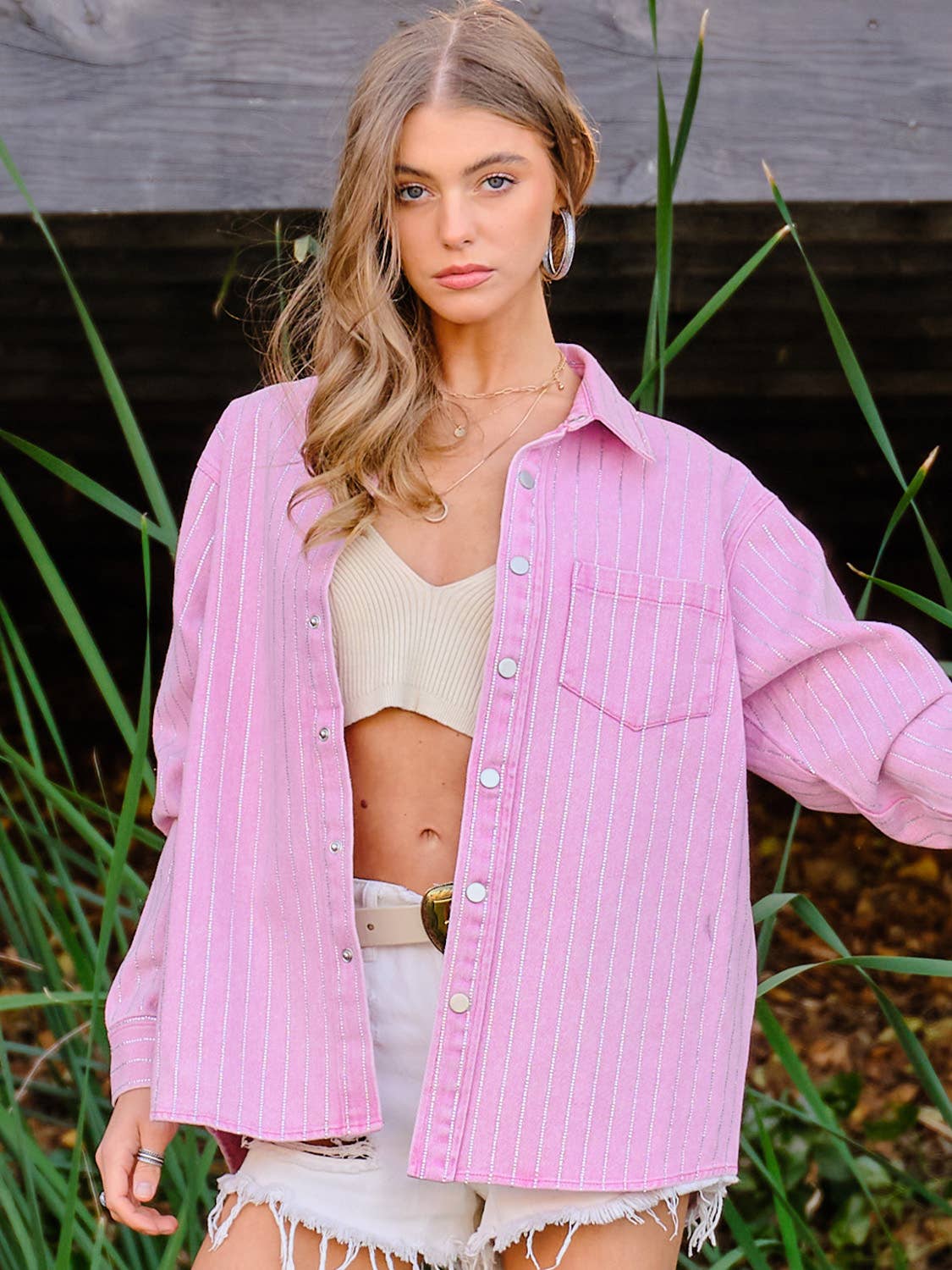 High Luxury Embellished Sparkle Stone Stripe Jacket