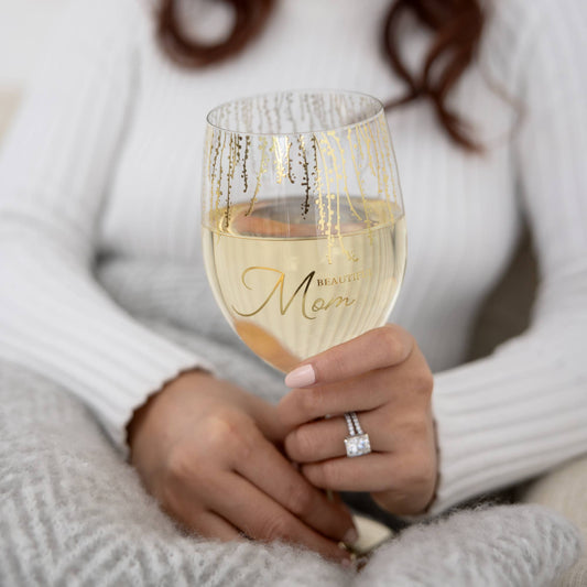 Mom - Gift Boxed 19 oz Crystal Wine Glass