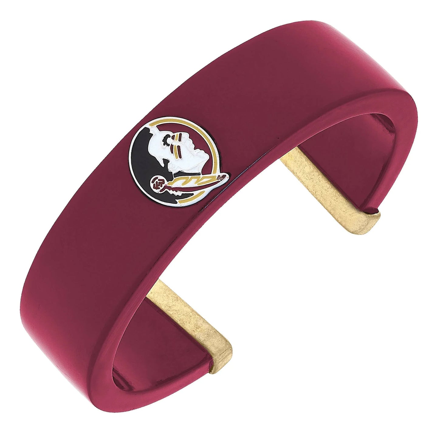 Florida State Seminoles Resin Logo Cuff Bracelet in Garnet - Southern Sassy Boutique