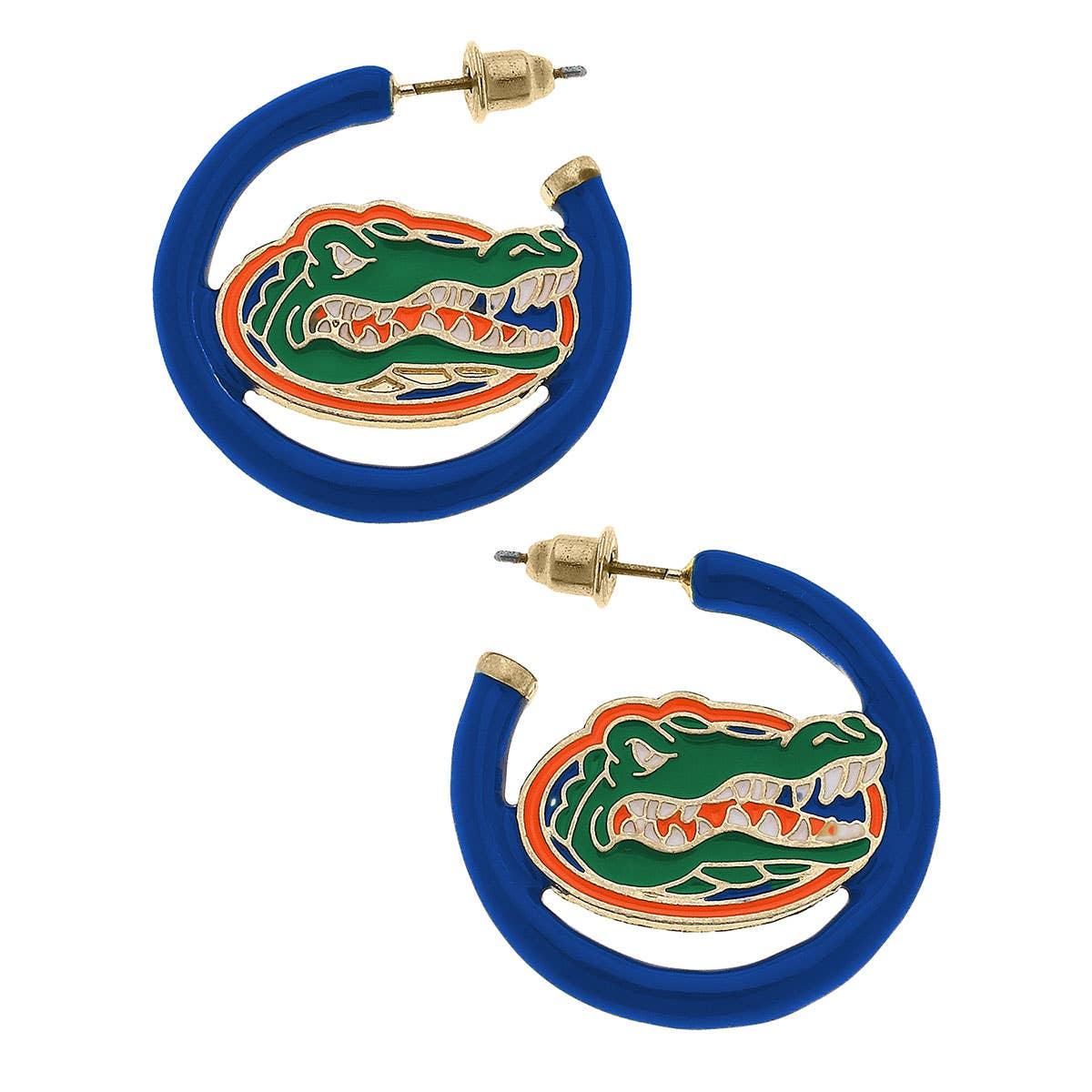 Florida Gators Logo Enamel Hoop Earrings - Southern Sassy Boutique