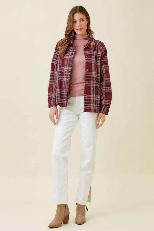 Plaid Shacket - Southern Sassy Boutique