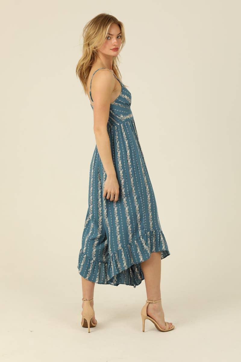 Wide-Leg Angled Hem Jumpsuit