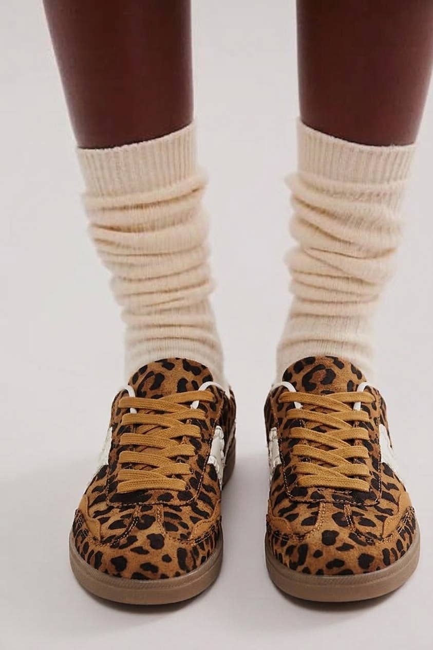 Leopard Print Retro Casual Sneakers