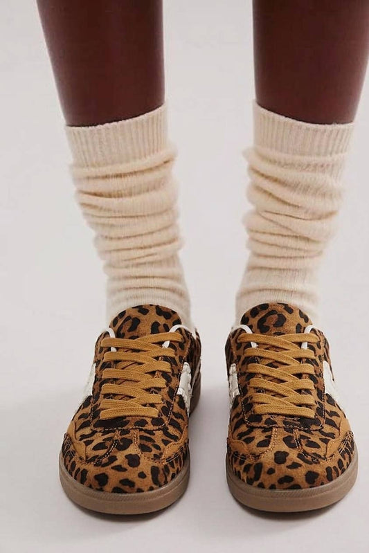 Leopard Print Retro Casual Sneakers