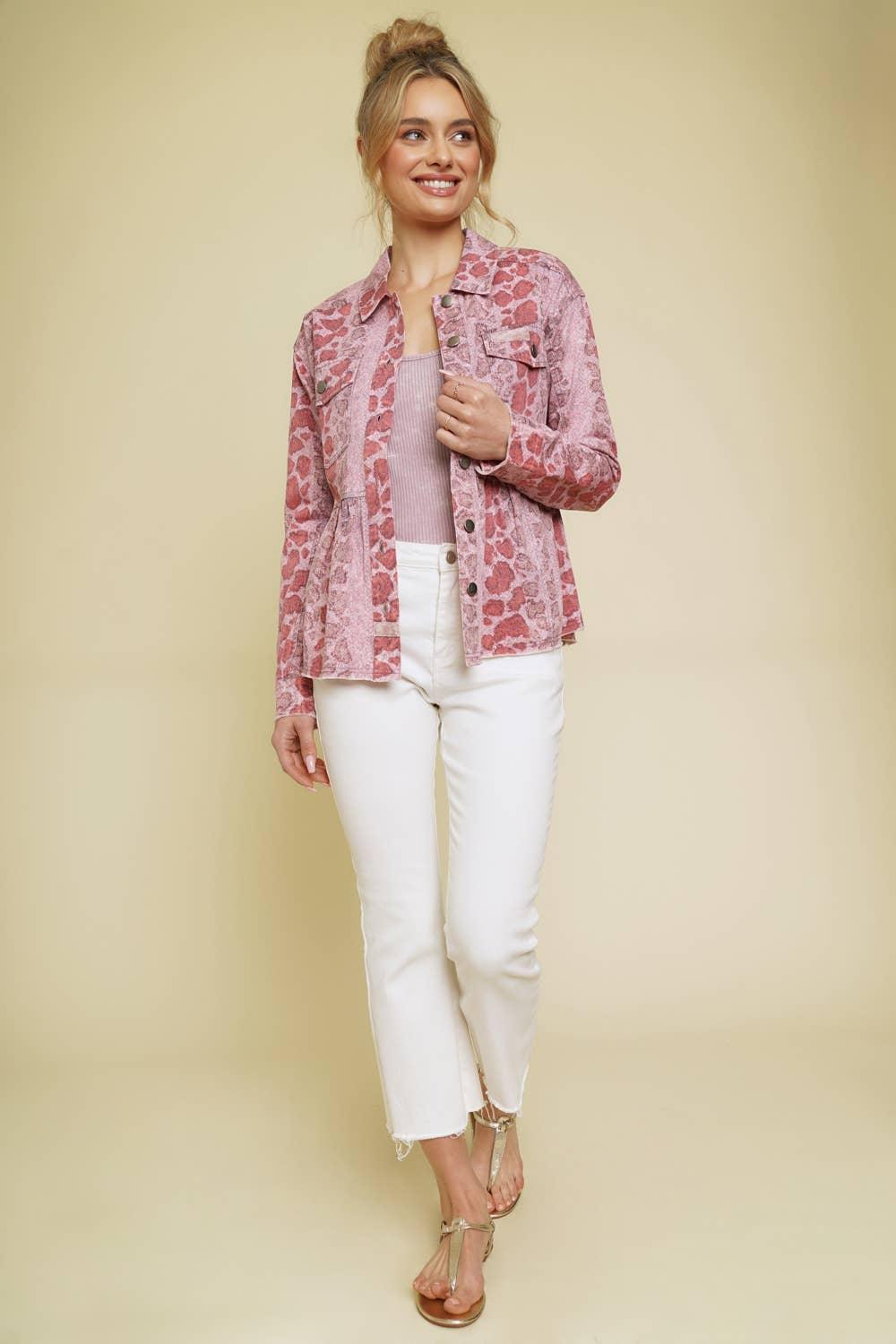 Animal Print Peplum Jacket - Southern Sassy Boutique