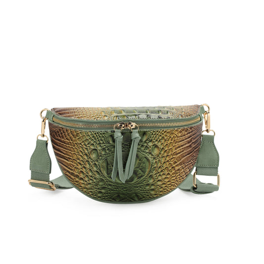 Aurora Croc Embossed Fanny Pack, Sling Bag, Shoulder Bag