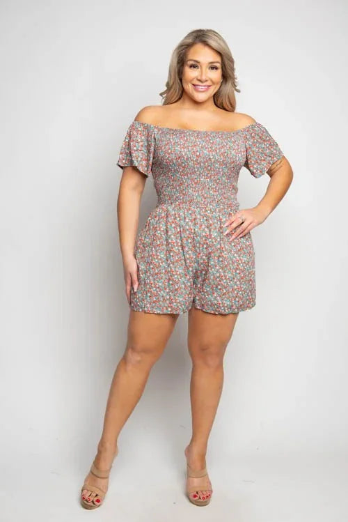 Floral Print Romper - Southern Sassy Boutique