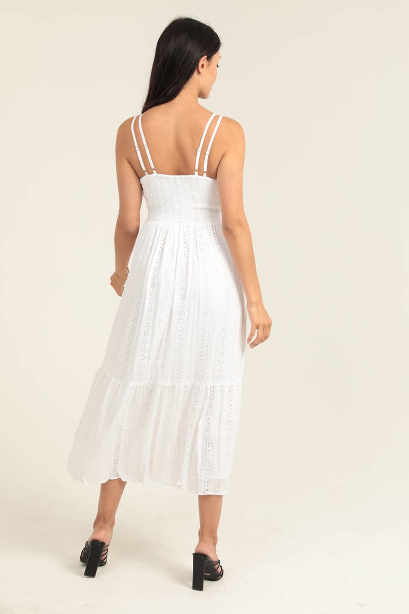 Eyelet Embroidered Midi Dress