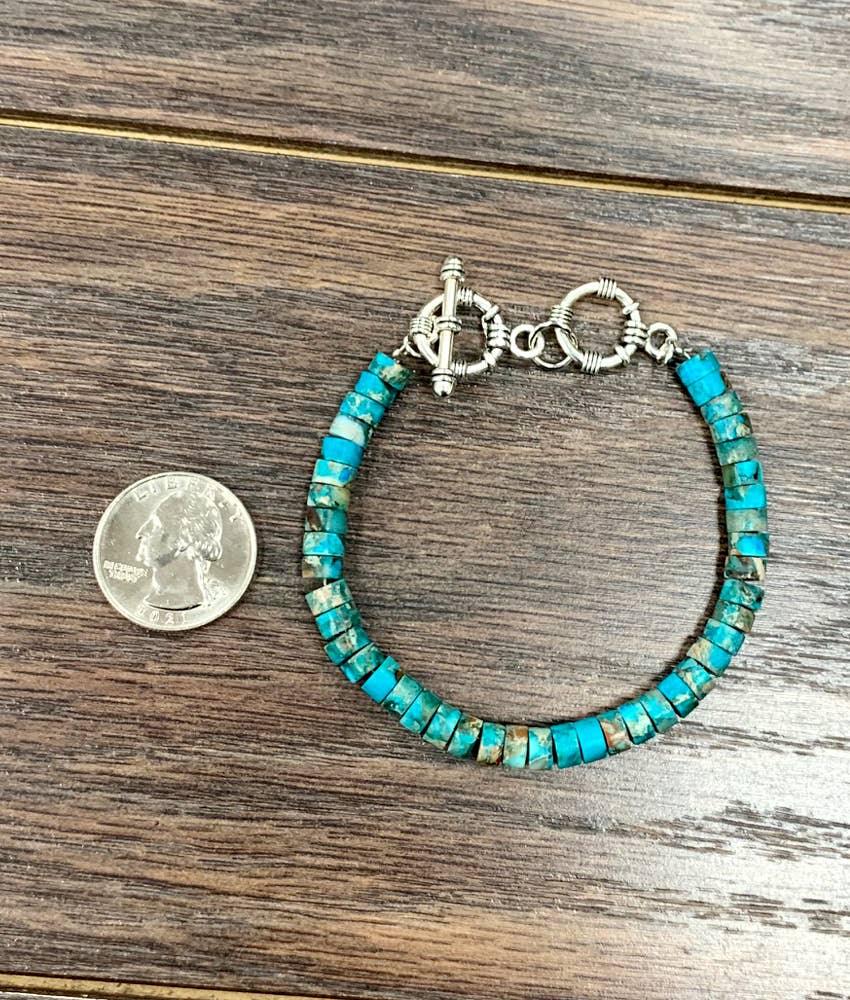 711224, Handmade 6mm Rondelle Gemstone Adjustable Bracelet - Southern Sassy Boutique