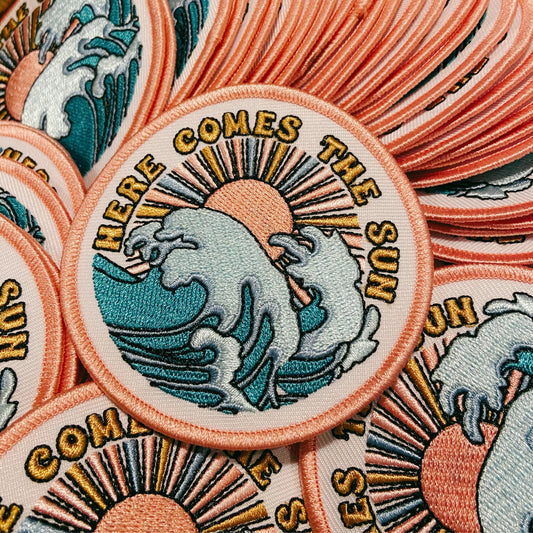 3" Here Comes The Sun - Embroidered Hat Patch - Southern Sassy Boutique