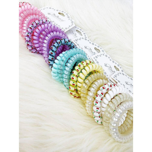 Assorted Mix Design Spiral Hair Ties - Southern Sassy Boutique